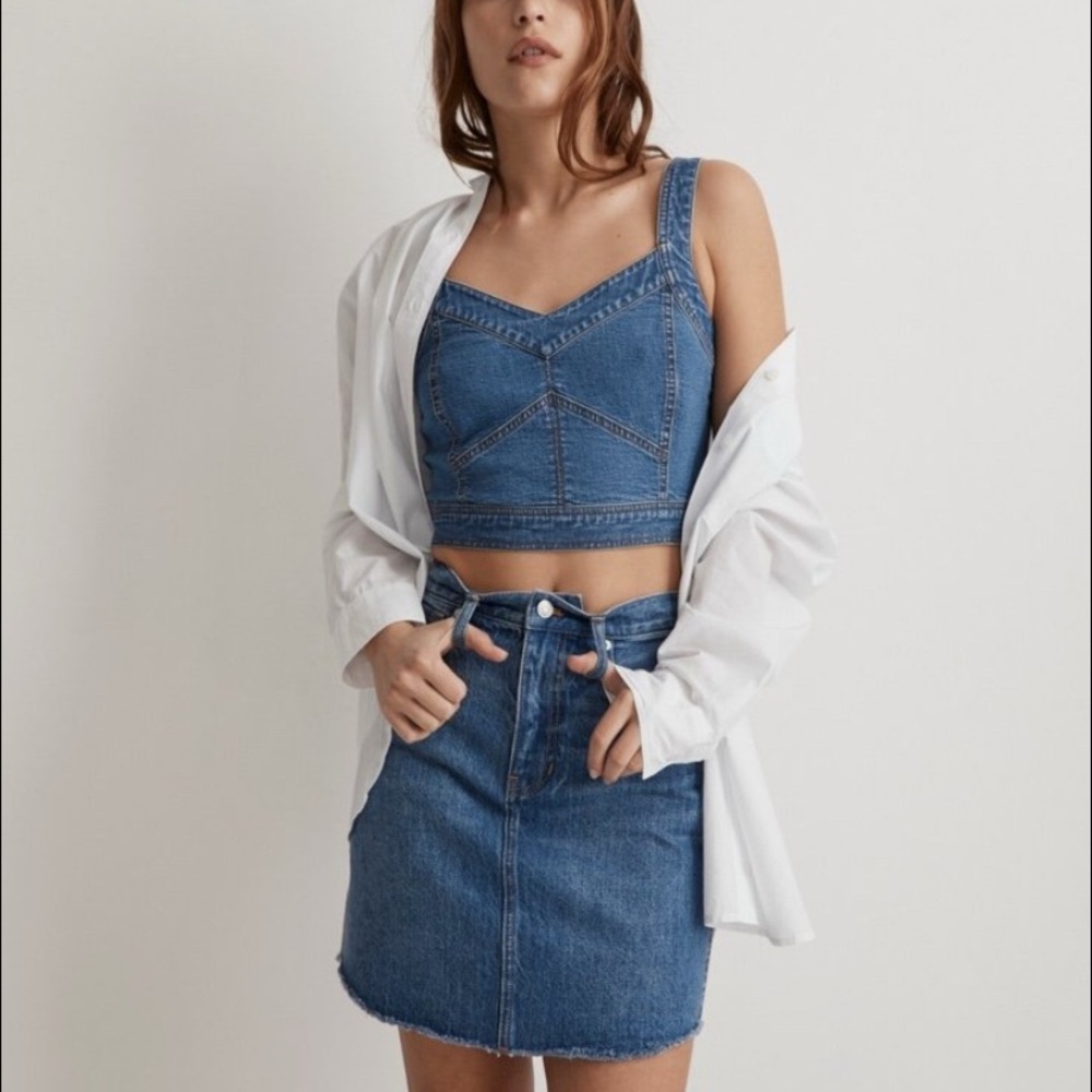 Madewell Blue A-Line Denim Skirt